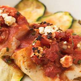 Baked Cod with Tomatoes & Feta