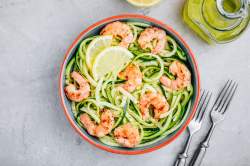 Spiralized Zoodles with Shrimp