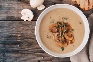 Brown & White Mushroom Soup