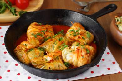 Cabbage Wrapped Beef Pot Stickers