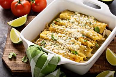 Cauliflower Chicken Enchiladas