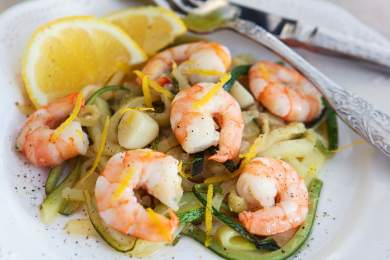 Garlic Shrimp with Zucchini Noodles