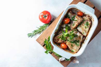 Baked Swai Fish with Tomatoes & Feta