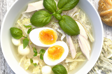 Chicken and Kohlrabi Noodle Soup