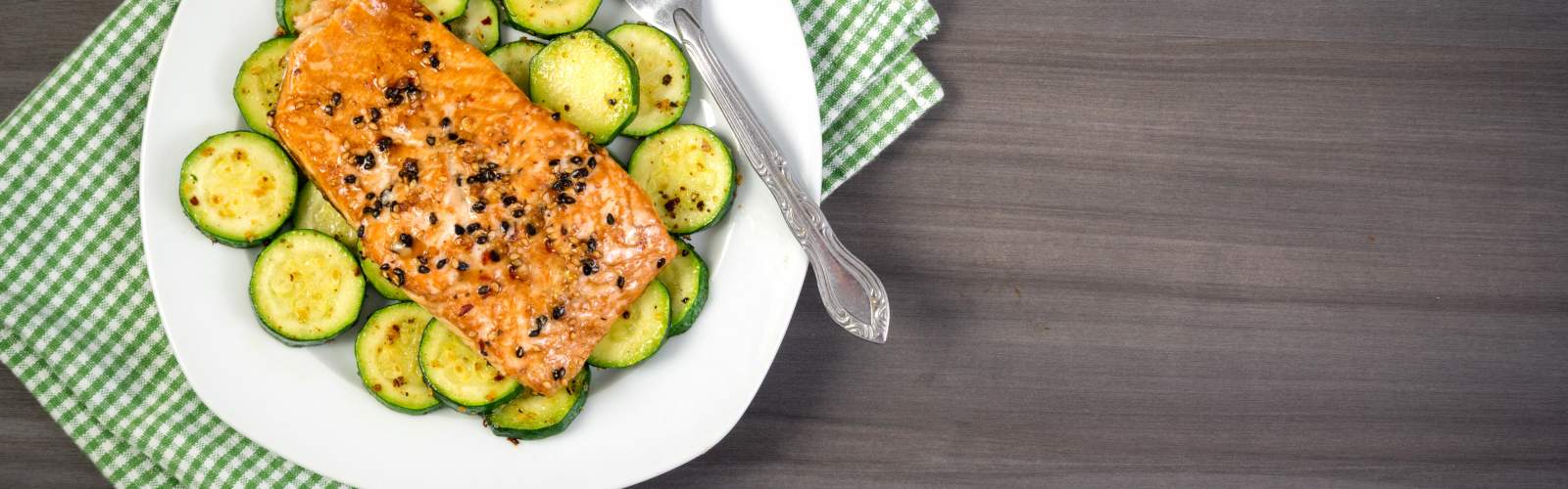 Grill Mates Salmon with Eggplant and Zucchini