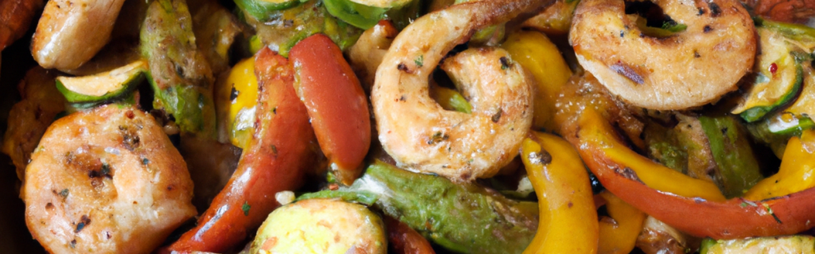 Cajun Shrimp & Sausage with Bell Peppers, Asparagus, Zucchini & Squash