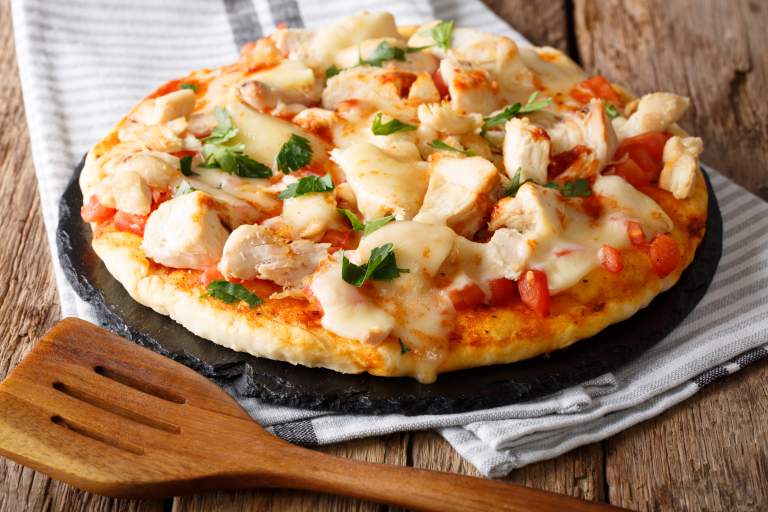 Buffalo Chicken Cauliflower Crust Pizza