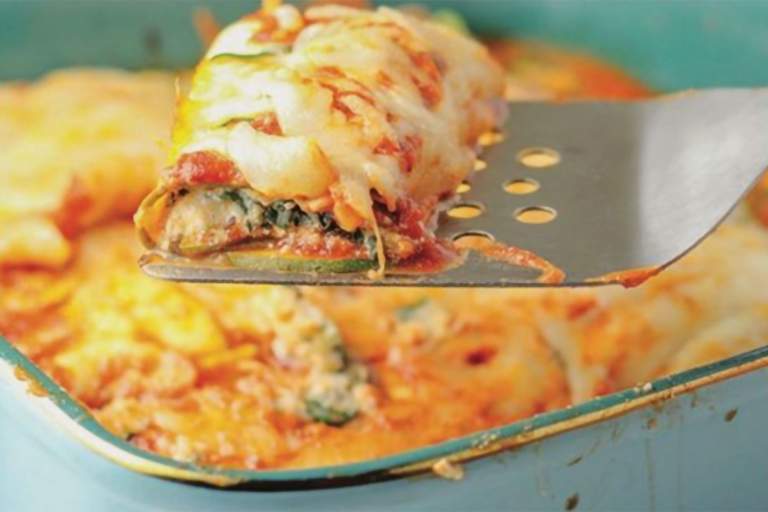 Zucchini Spinach Manicotti